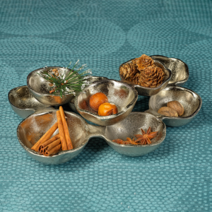 Small Cluster of Nine Nickel Serving Bowls by Zodax