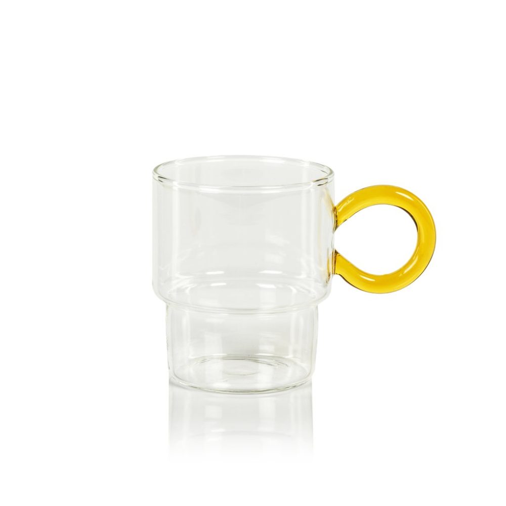 Batistta Tea and Coffee Glass with Assorted Handles by Zodax - Image 7