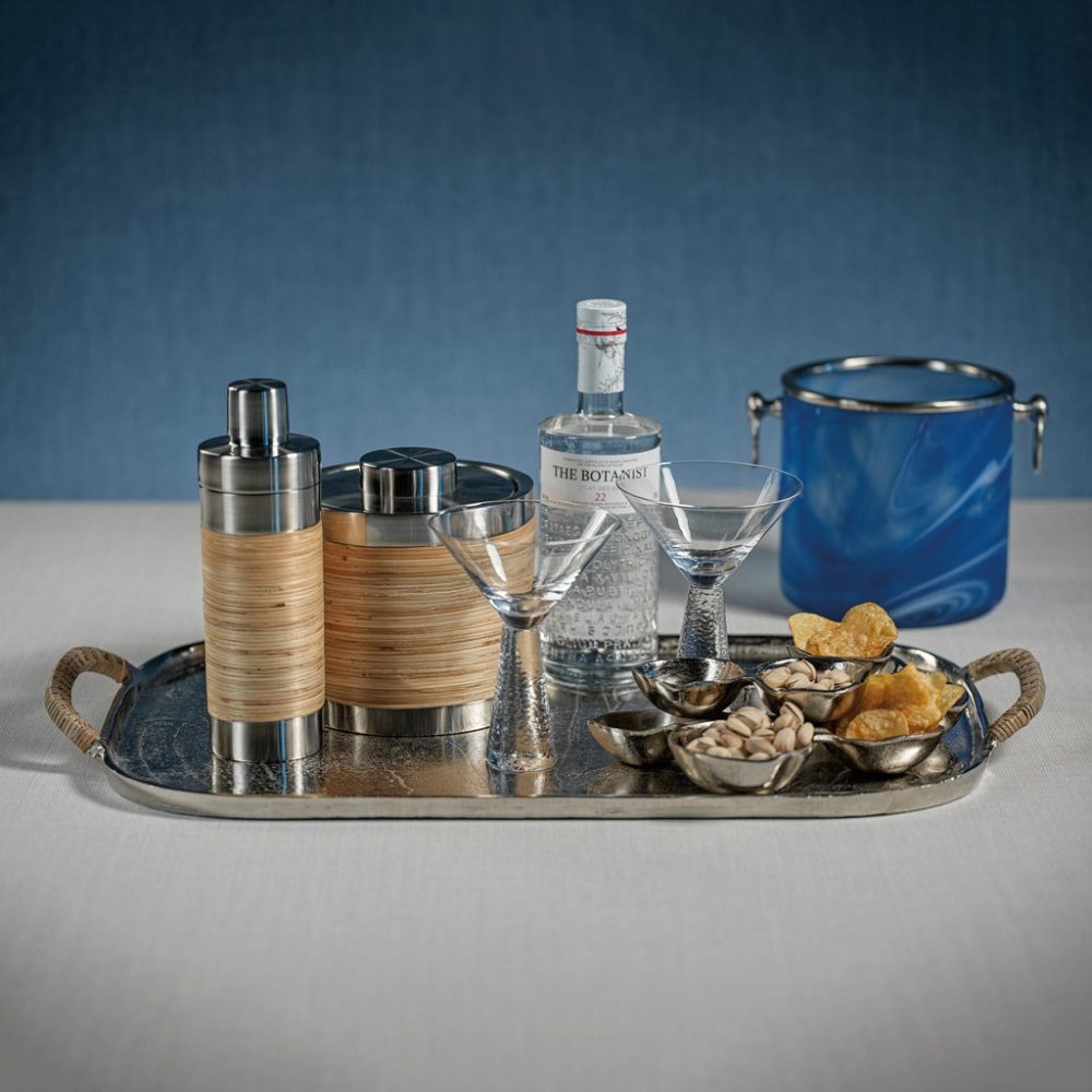 Small Cluster of Nine Nickel Serving Bowls by Zodax - Image 3