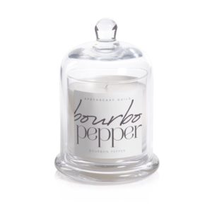 Apothecary Guild Bourbon Pepper Scented Candle Jar with Glass Dome by Zodax