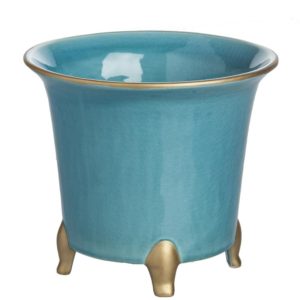 Turquoise with Gold Cachepots by Abigails