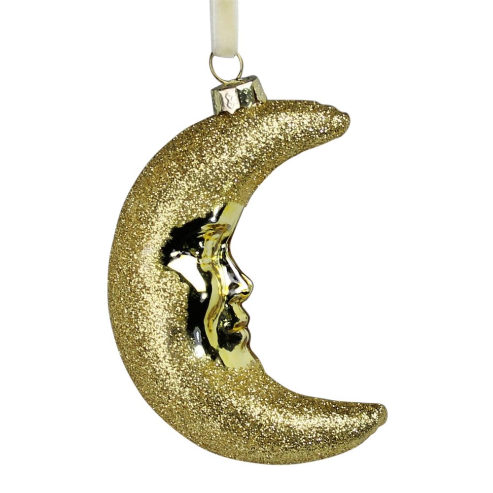 Glass Moon Ornament Set of 2 by HomArt - Image 2