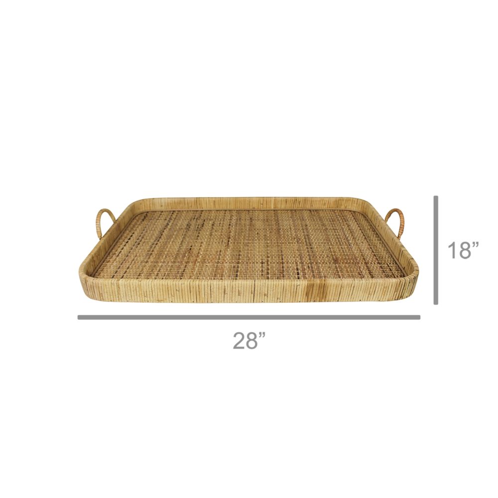 Cayman Grand Rectangle Rattan Tray by HomArt - Image 2