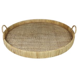 Cayman Grand Round Rattan Tray by HomArt