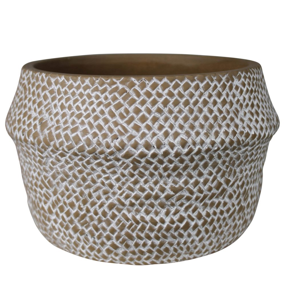 Large Medina Cement Basket Cachepot by HomArt