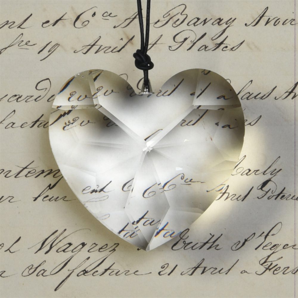Glass Prism Heart Ornament Set of 3 by HomArt