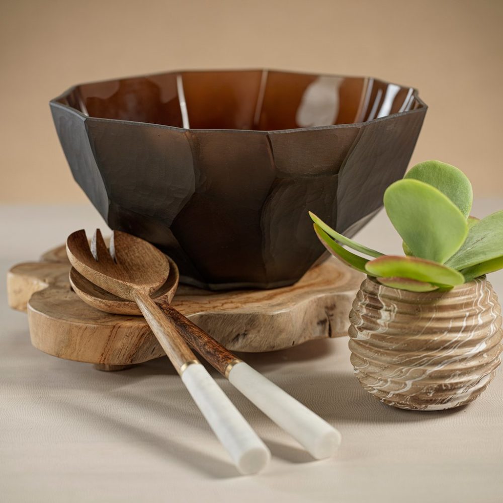Sicilia Amber Glass Bowl by Zodax