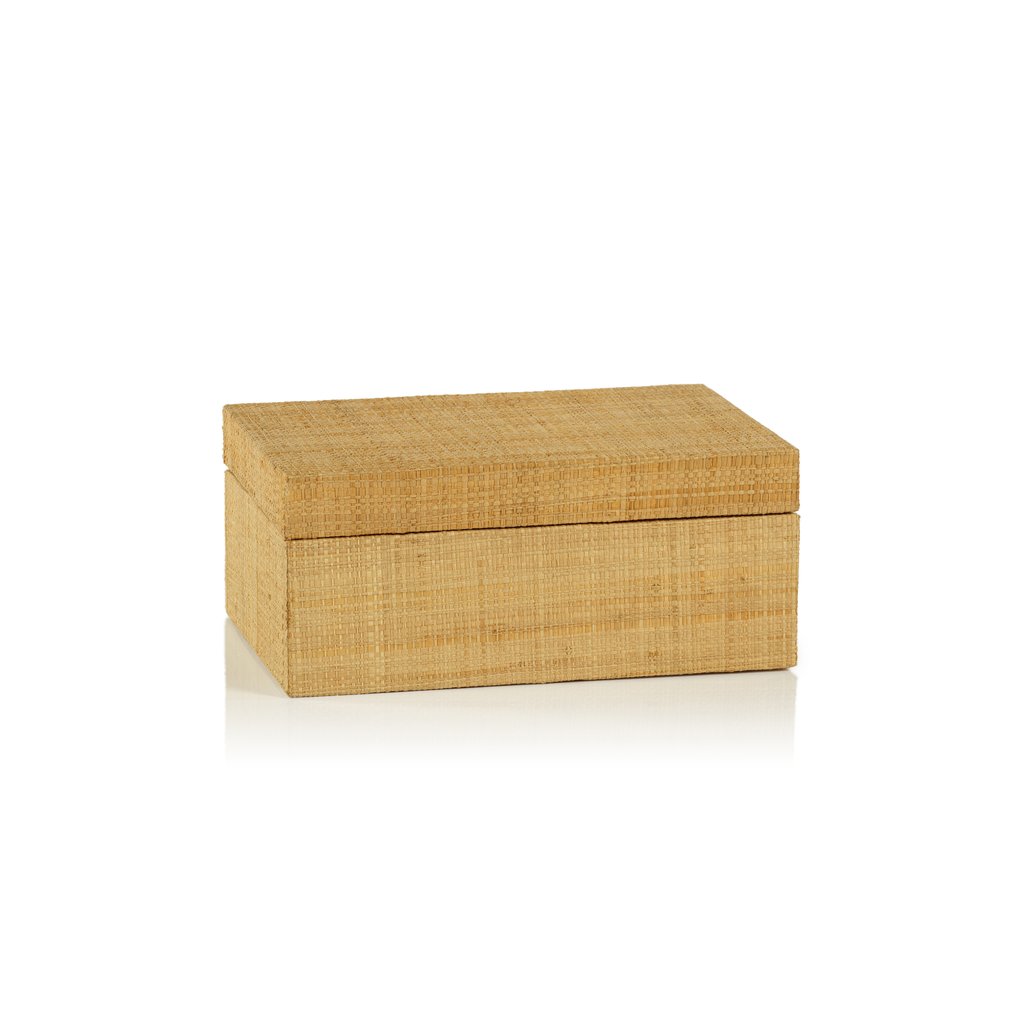 Bungalow Grasscloth Box with Suede Interior by Zodax - Image 4