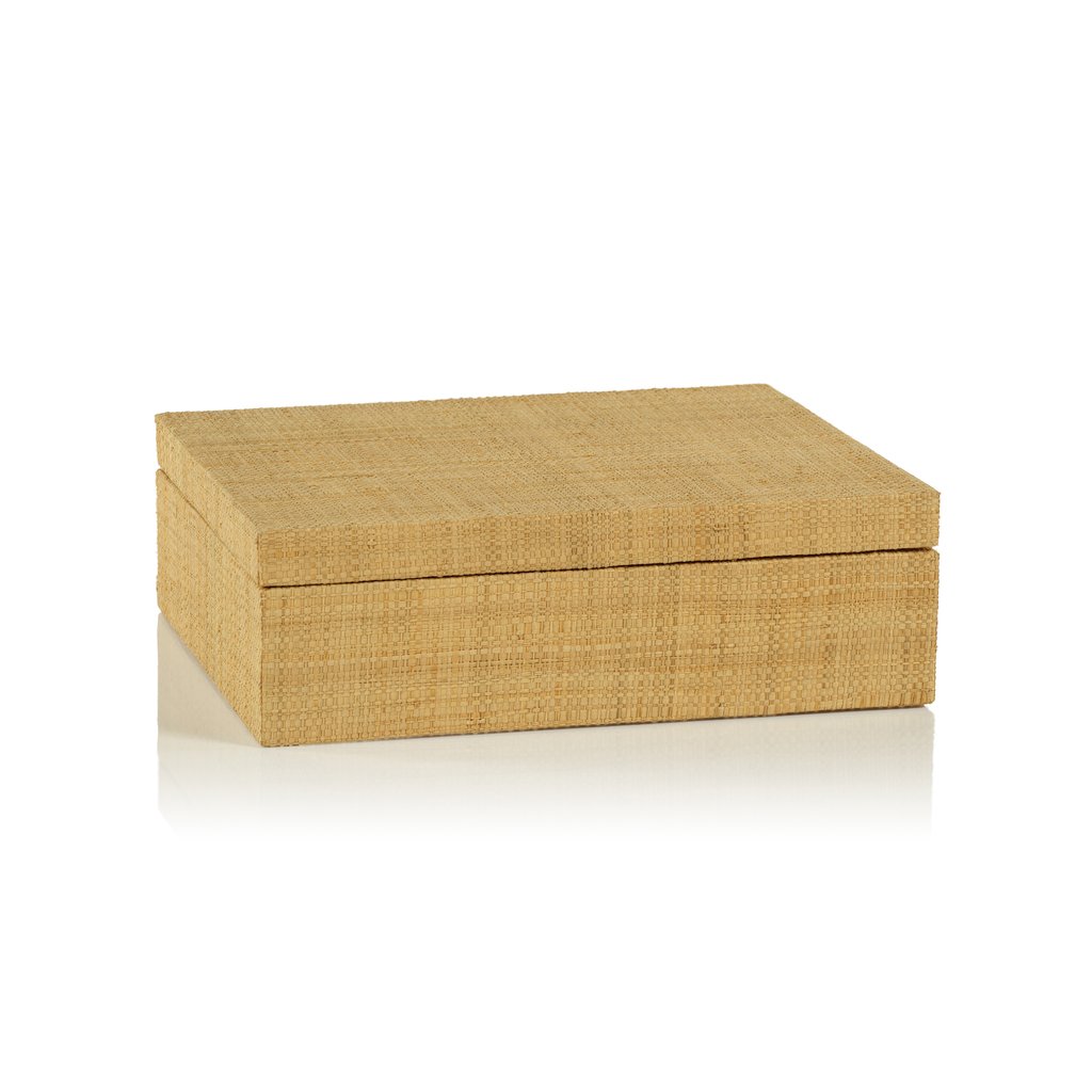 Bungalow Grasscloth Box with Suede Interior by Zodax - Image 5