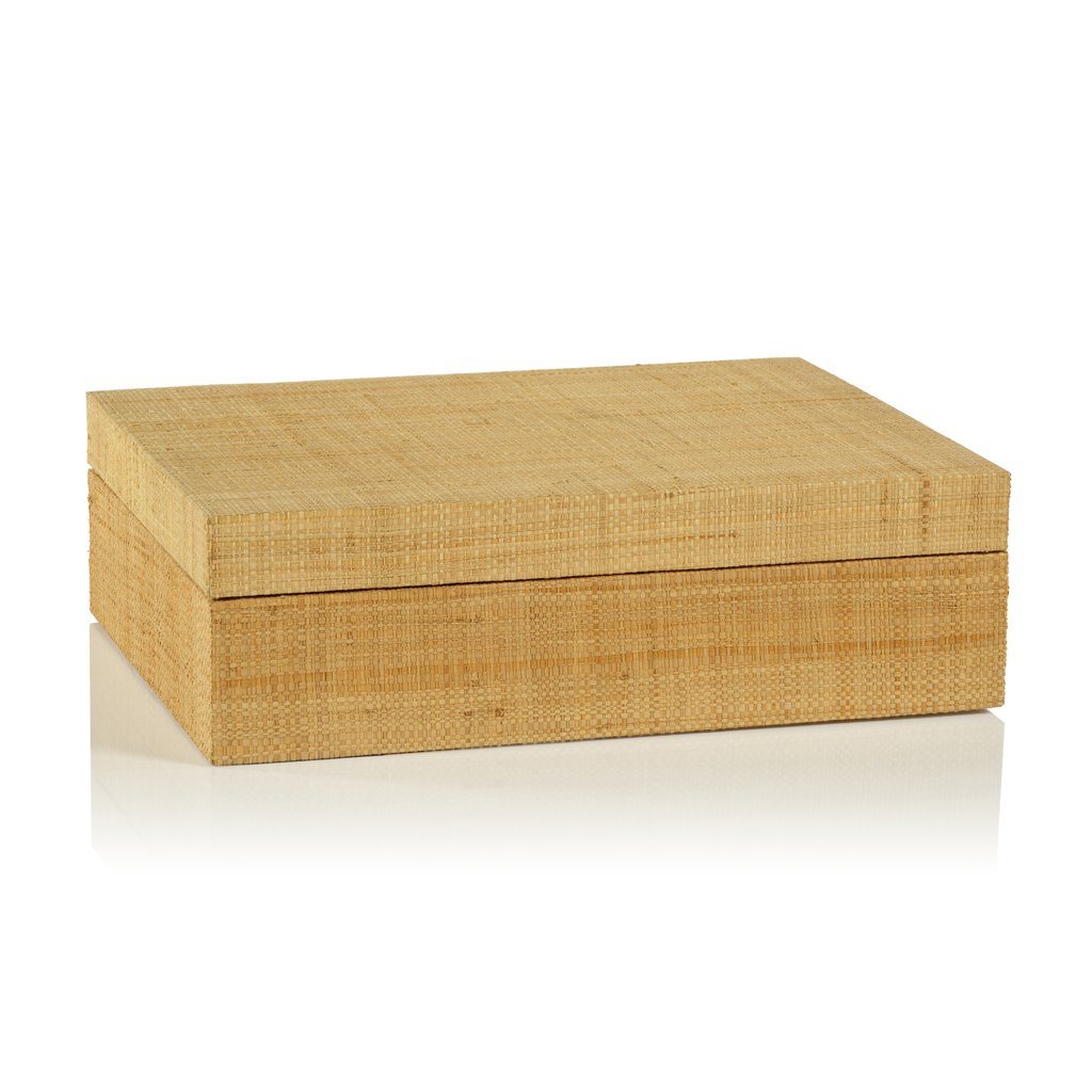 Bungalow Grasscloth Box with Suede Interior by Zodax - Image 6