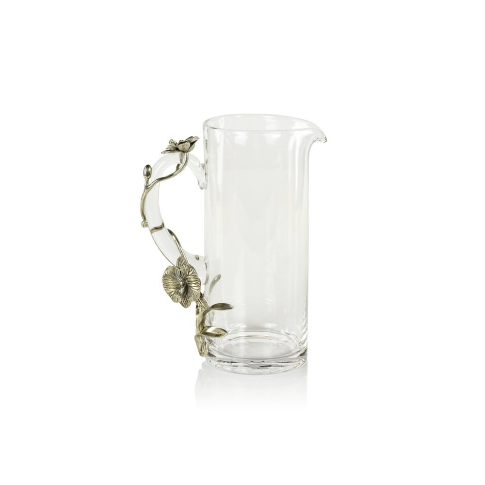 Durban Orchid Pewter and Glass Pitcher by Zodax - Image 2