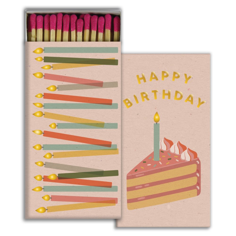 Happy Birthday Matches Set of 6 by HomArt