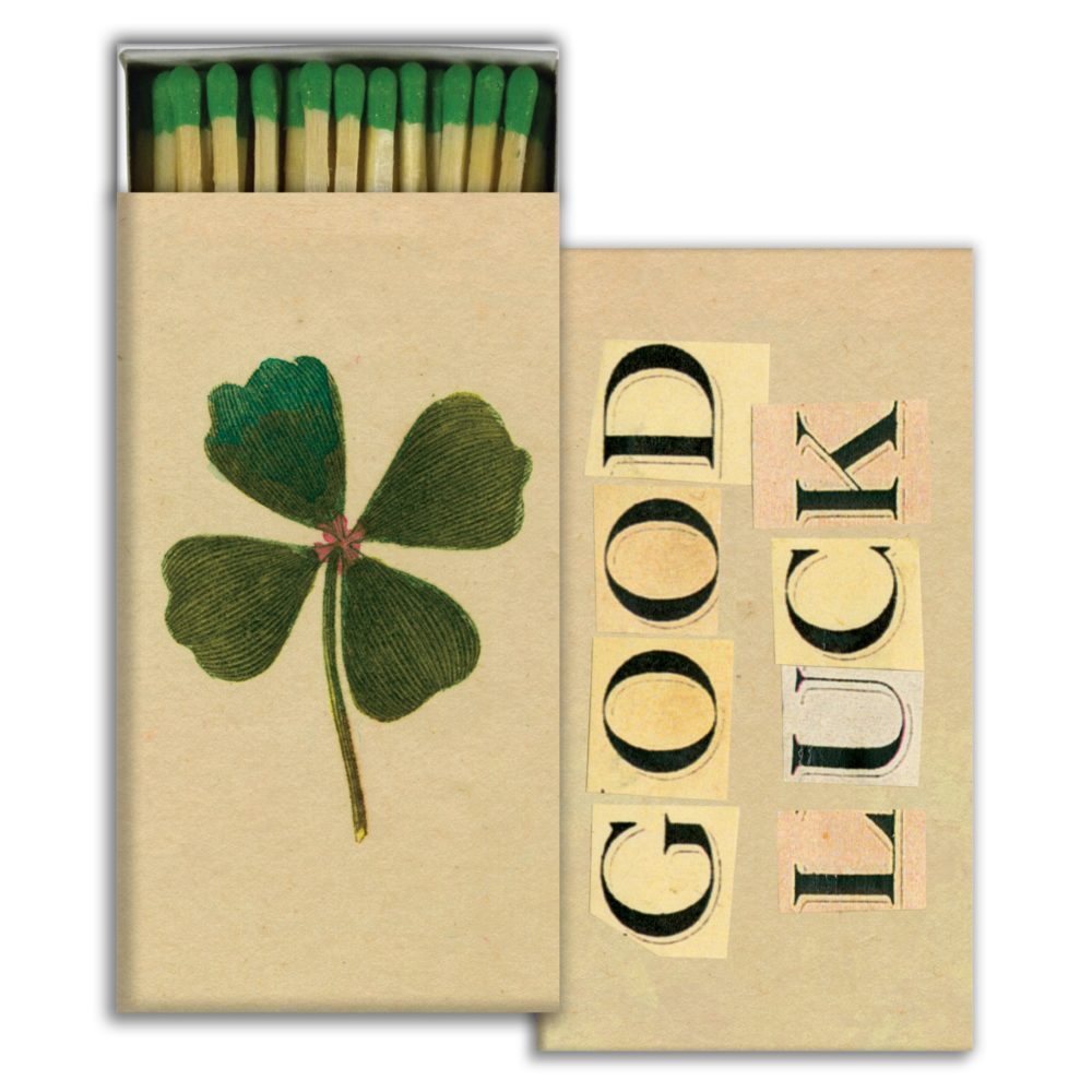 Good Luck Clover Matches Set of 6 by HomArt