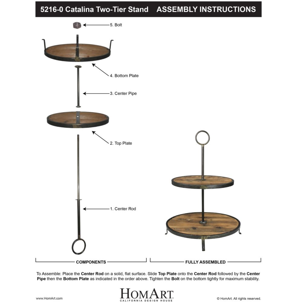 Catalina Two Tier Stand by HomArt - Image 3