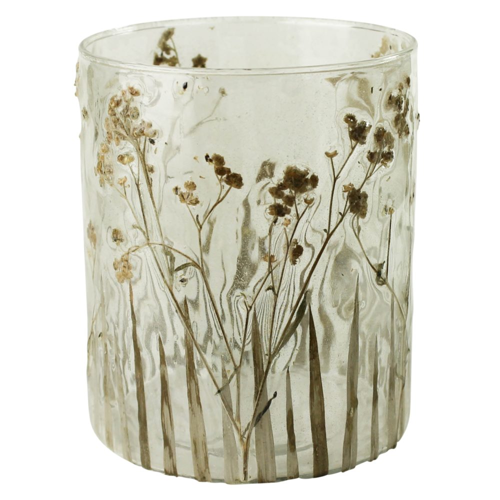 Medium Enameled Prairie Grass Candle Holder Set of 2 by HomArt