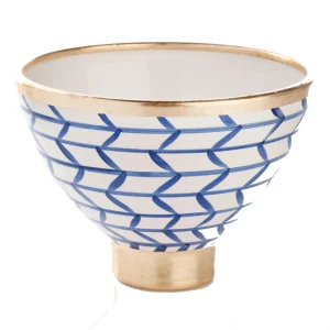 Contempo Collection Decorative Geometic Ceramic Footed Bowl by Abigails