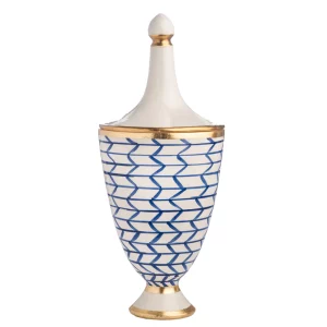 Contempo Collection Decorative Geometric Covered Urn by Abigails
