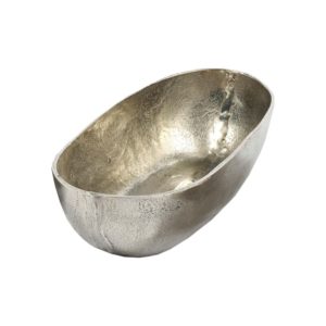 Small Raw Nickel Oval Bowl by BIDKhome