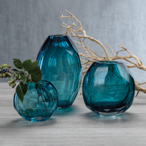 Maya Hand Cut Glass Vases by Zodax