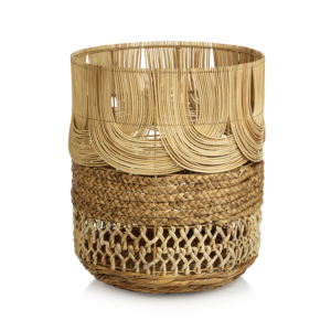 Malacca Multi-Weave Rattan and Water Hyacinth Basket by Zodax