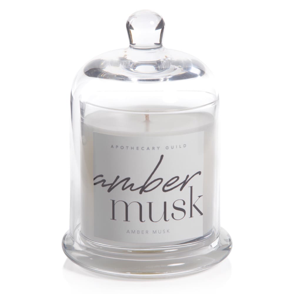 Amber Musk Scented Candle with Cloche by Apothecary Guild