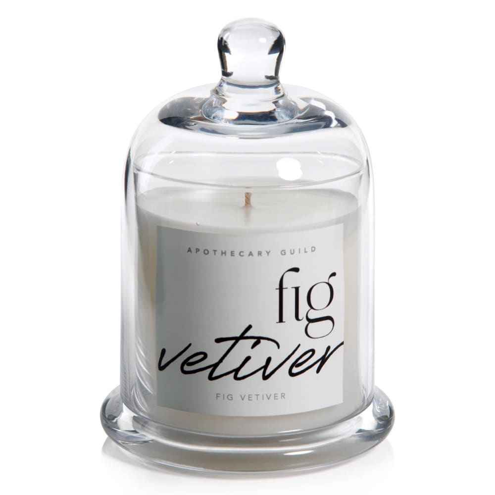 Fig Vetiver Scented Candle with Cloche by Apothecary Guild