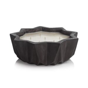 Villa Nouza Black Fig Vetiver Seven Wick Black Concrete Candle by Zodax