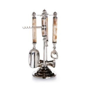 Five Piece Bone Handle Bar Tool Set by Zodax