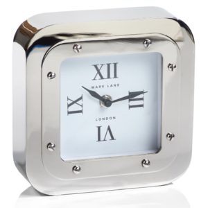 Large Silver Mark Lane Table Clock by Zodax
