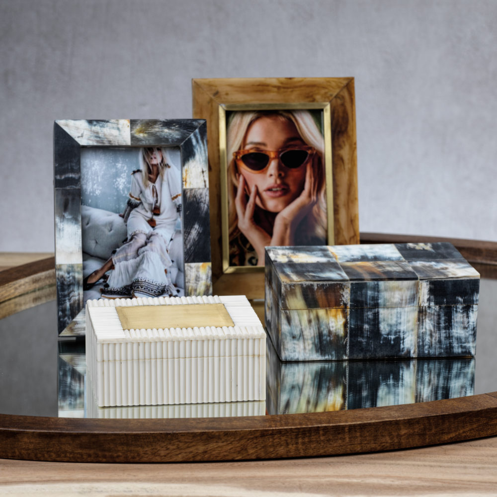 White Bone and Brass Decorative Box by Zodax - Image 2