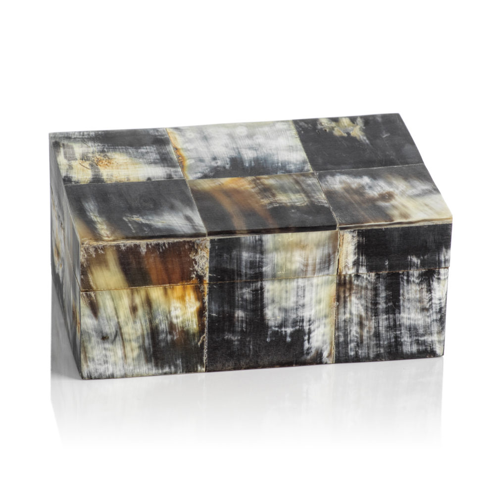 African Black Horn Inlaid Box by Zodax