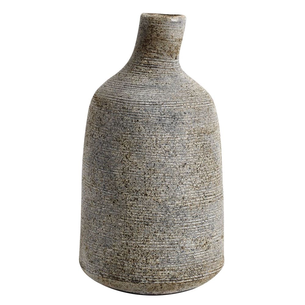 Large Gray Brown Terracotta Stain Vase by Muubs