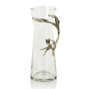 Dragonfly Pewter and Glass Pitcher by Zodax