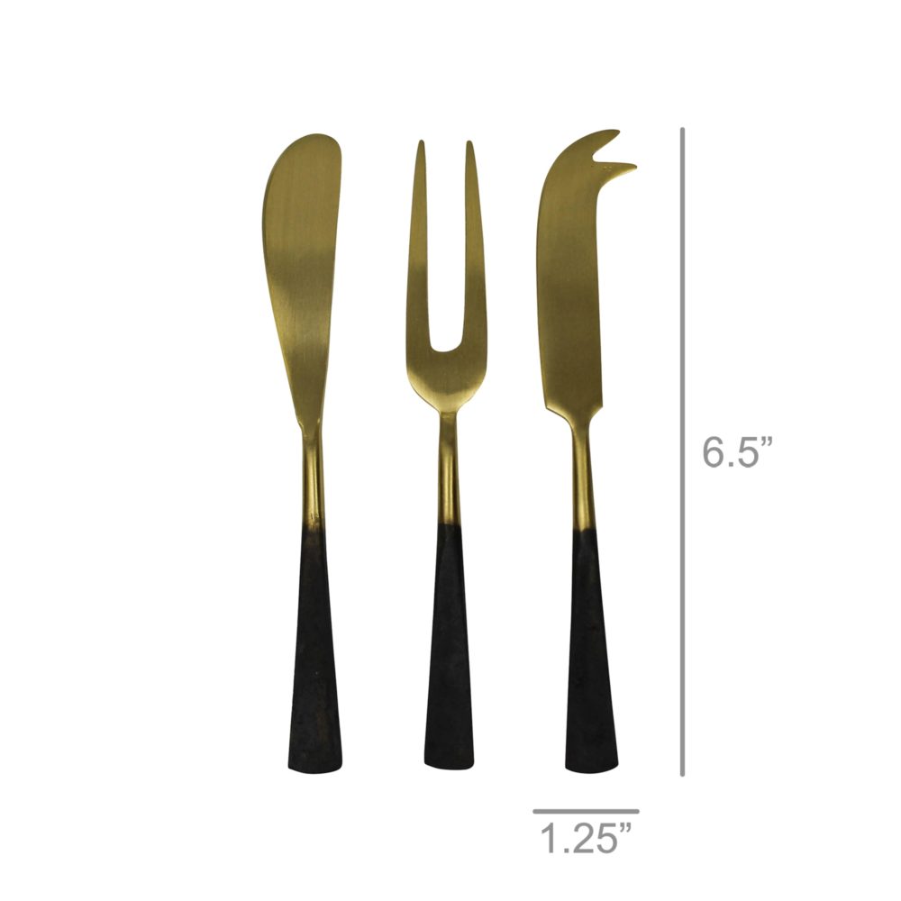 Marc Brass and Black Cheese Servers by HomArt - Image 2