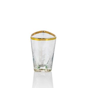 Aperitivo Triangular Shot Glasses with Gold Rim Set of 6 by Zodax