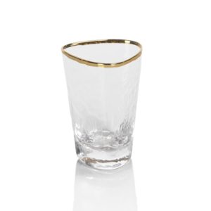 Aperitivo Triangular Shot Glasses with Gold Rim Set of 6 by Zodax