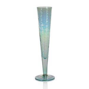 Aperitivo Luster Blue Slim Champagne Flutes Set of 4 by Zodax