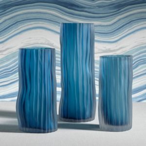 Blue Indigo Powder Glass Vases by Zodax