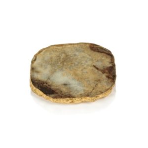 Viken Brown Agate Marble Glass Coaster Set of 4 by Zodax