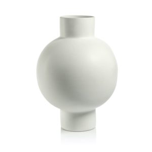 Nora White Stoneware Vase by Zodax