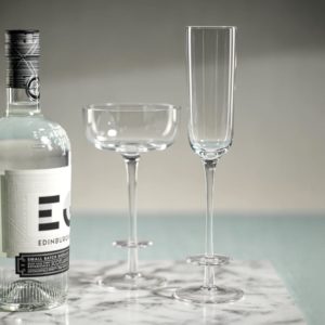 Ganvie Champagne Coupe and Champagne Flute Sets of 4 by Zodax