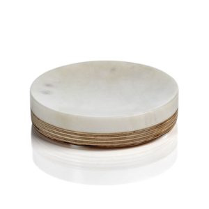 Verdi Marble & Balsa Wood Soap Dish by Zodax