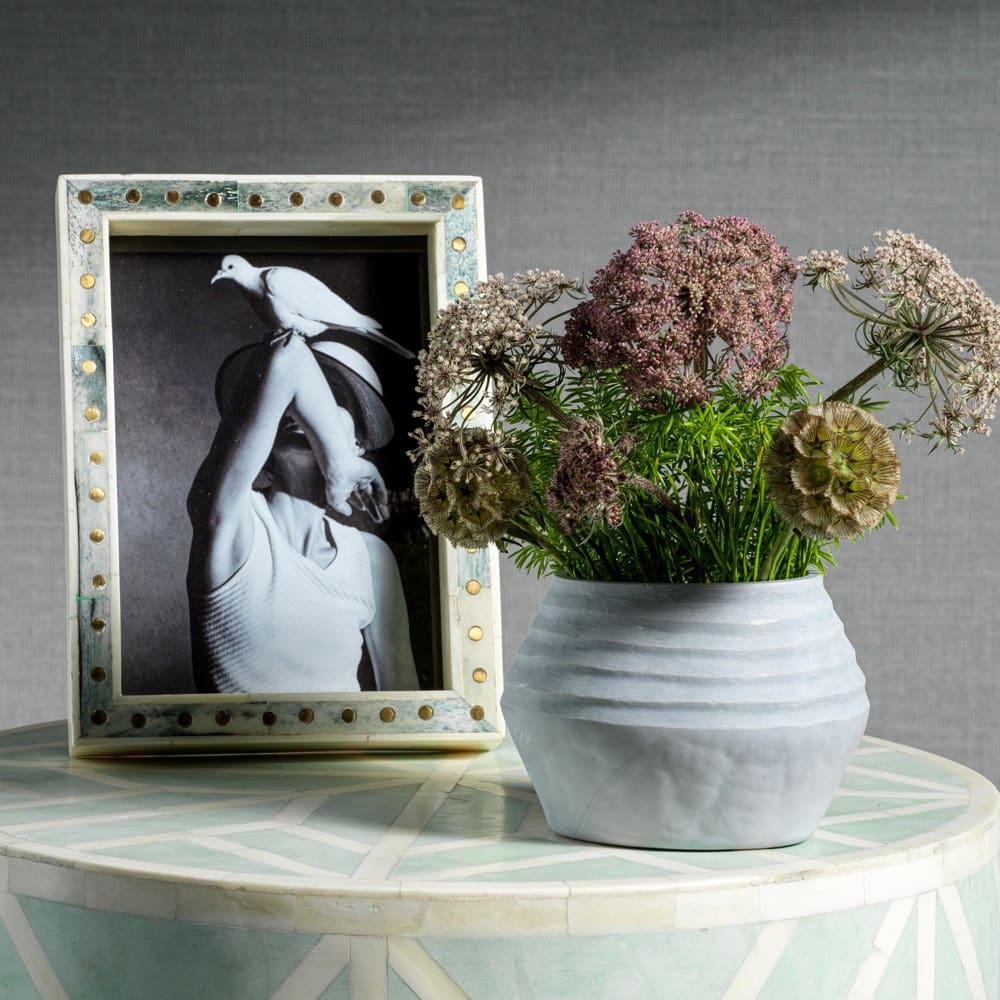 Punta Ala White and Green Inlaid Bone Photo Frame 5 x 7 by Zodax - Image 2