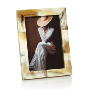Nairobi Matt White Multicolor Bone Photo Frame 5x7 by Zodax