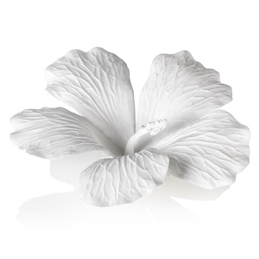 White Bone China Hibiscus Flower Wall & Table Décor Set of 3 by Zodax