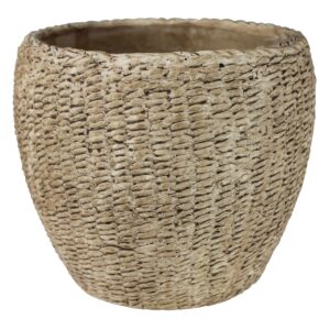 Large Pedro Basket Cement Cachepot Set of 2 by HomArt