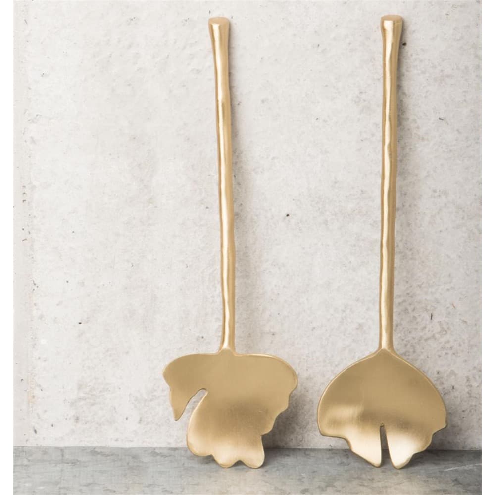 Golden Leaf Salad Servers Set of 2 by Urban Nature Culture