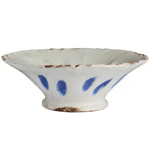 Aegean White Bowl with Blue Dots by Abigails