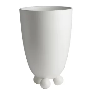 Catalina Matte White Footed Vase by Abigails