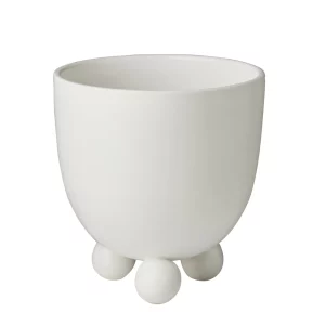 Catalina Matte White Footed Cachepot by Abigails